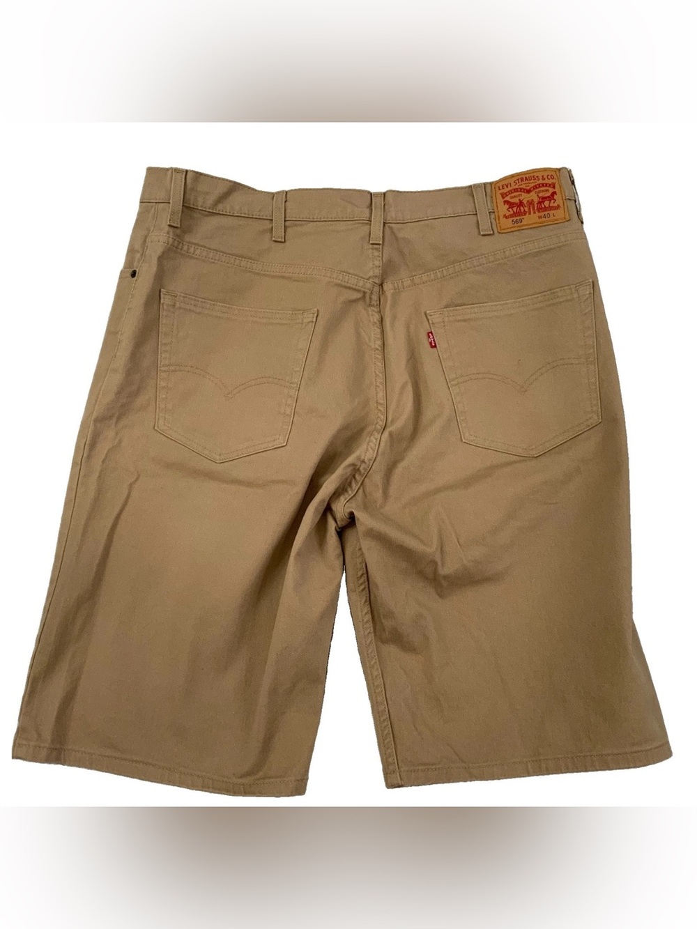 Levi 569 Jean Shorts Jorts Men's Size 40 Tan Denim Relaxed Fit Streetwear